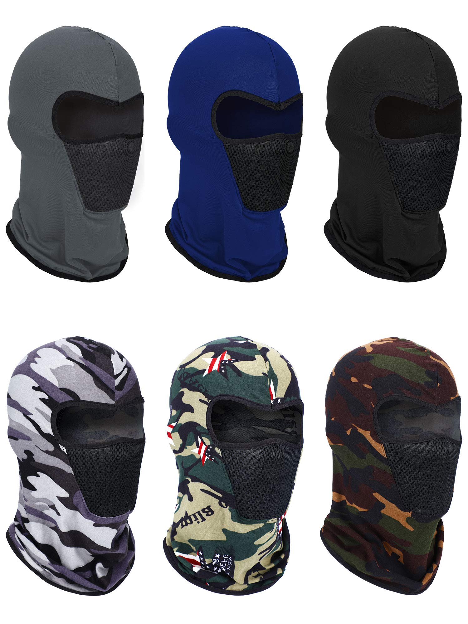 6 Pieces Winter Balaclava Face Mask Breathable Ski Face Cover Dust Protection Mask Long Neck Cover for Outdoor Activities