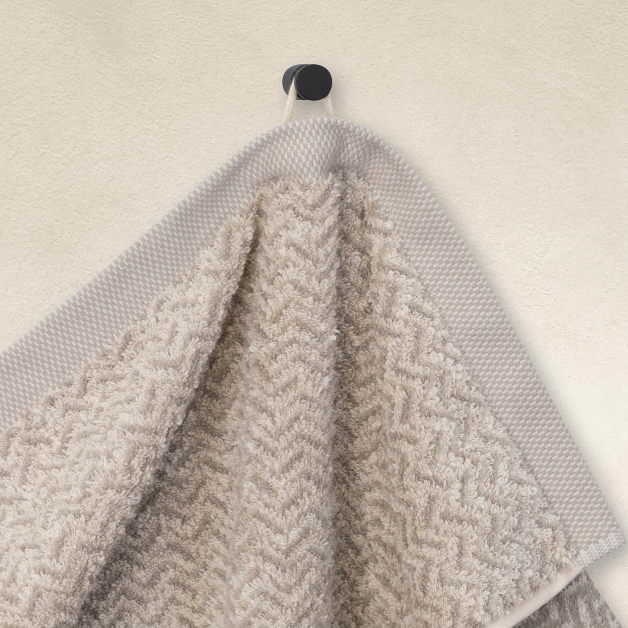 möve Brooklyn Duschtuch Fischgrat 80 x 150 cm aus 85 % Baumwolle / 10 % Viskose aus Bambus-Zellstoff / 5 % Leinen, nature / cashmere