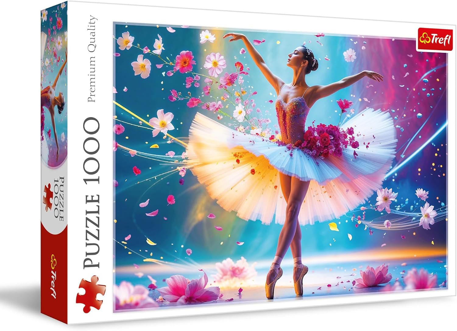 Trefl - Dancing Ballerina - Puzzle 1000 Elements - Jigsaw Puzzle Depicting a Dancing Ballerina in a Floral Setting, for Adults and Children Over 14 Years Old
