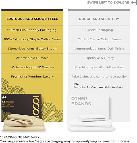 Miniatura 122 de Mayfair Linen Sábanas 100% de algodón egipcio tamaño Queen – Juego de sábanas de 1000 hilos de algodón egipcio tamaño Queen, 6 piezas, color rubor