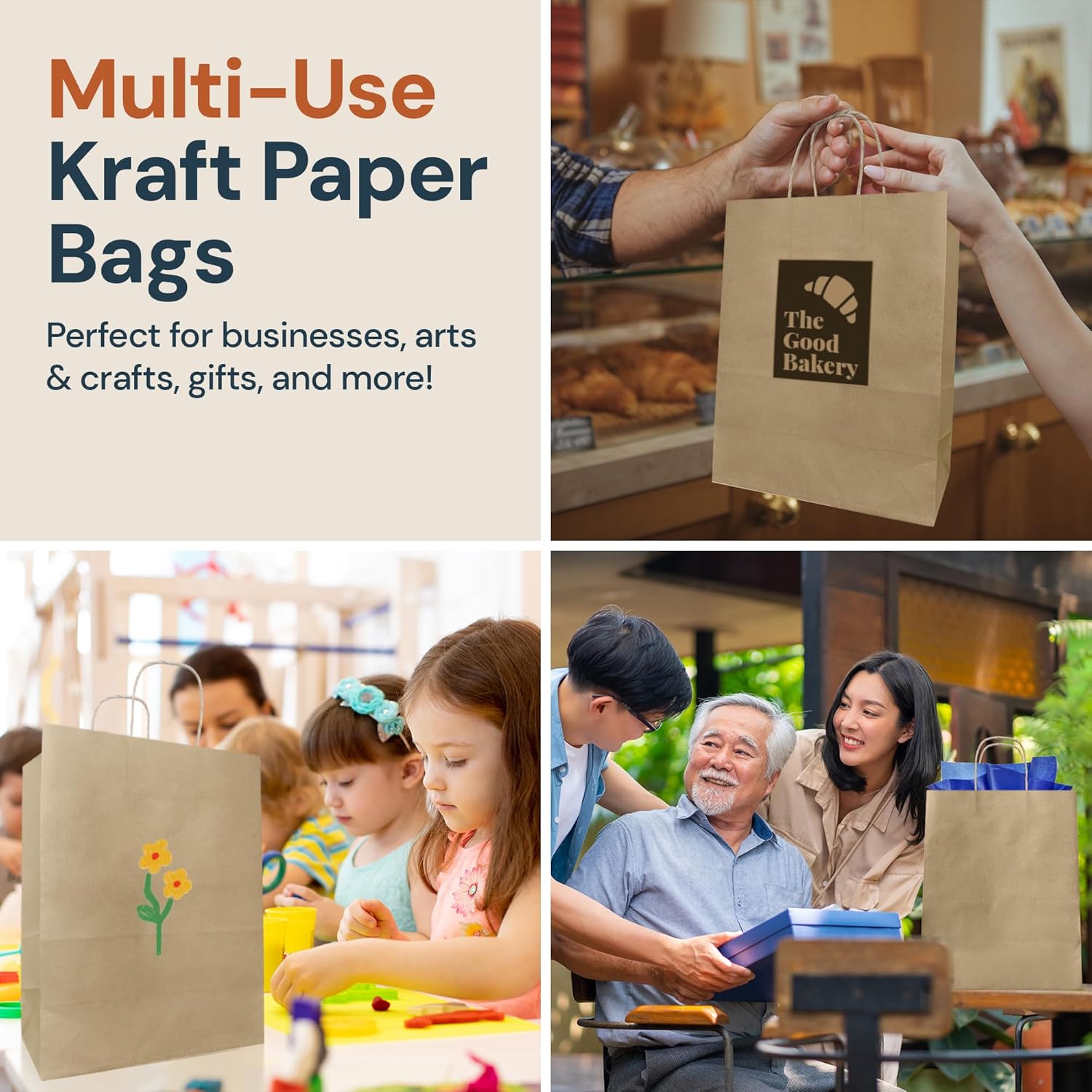 Reli. 10x5x13 in. Brown Paper Bags with Handles | 55 Pack | Kraft Paper Shopping Bags with Twist Handles | Ideal for Gifts, Retail, Shopping, Merchandise, Take Out/To Go, Party, Crafts - Image 7