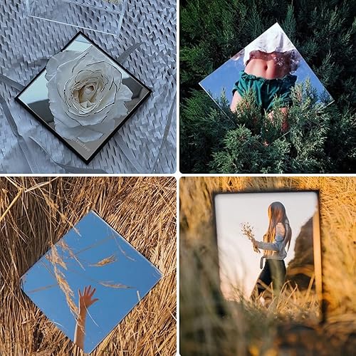 Miniatura 10 de mwellewm Paquete de 12 centros de mesa de espejo redondo para mesas bandeja de espejo para velas decoración de mesa de boda decoración de fiesta y