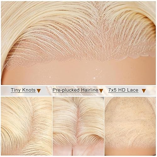 Miniatura 3 de QNQZ Peluca de cabello humano balayage con reflejos de 22 pulgadas, pelucas de encaje frontal HD de 13 x 6 pulgadas, pelucas de cabello humano