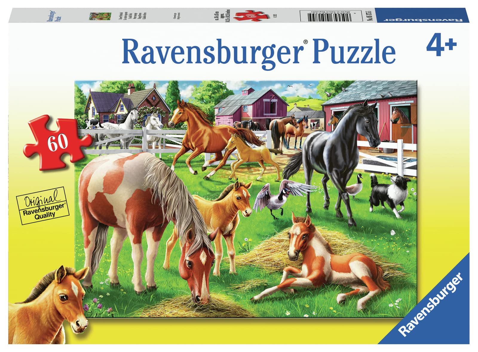 Ravensburger Happy Horses 60 Piece Jigsaw Puzzle for Kids - 05175 - Every Piece is Unique, Pieces Fit Together Perfectly