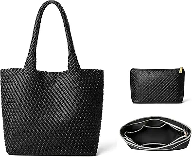 DAILANDO Fashion Woven Tote Bag for Women, Large Capacity Designer Shoulder Weave Hobo Purse