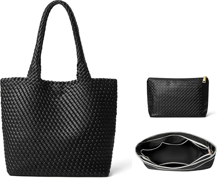 DAILANDO Fashion Woven Tote Bag for Women, Large Capacity Designer Shoulder Weave Hobo Purse