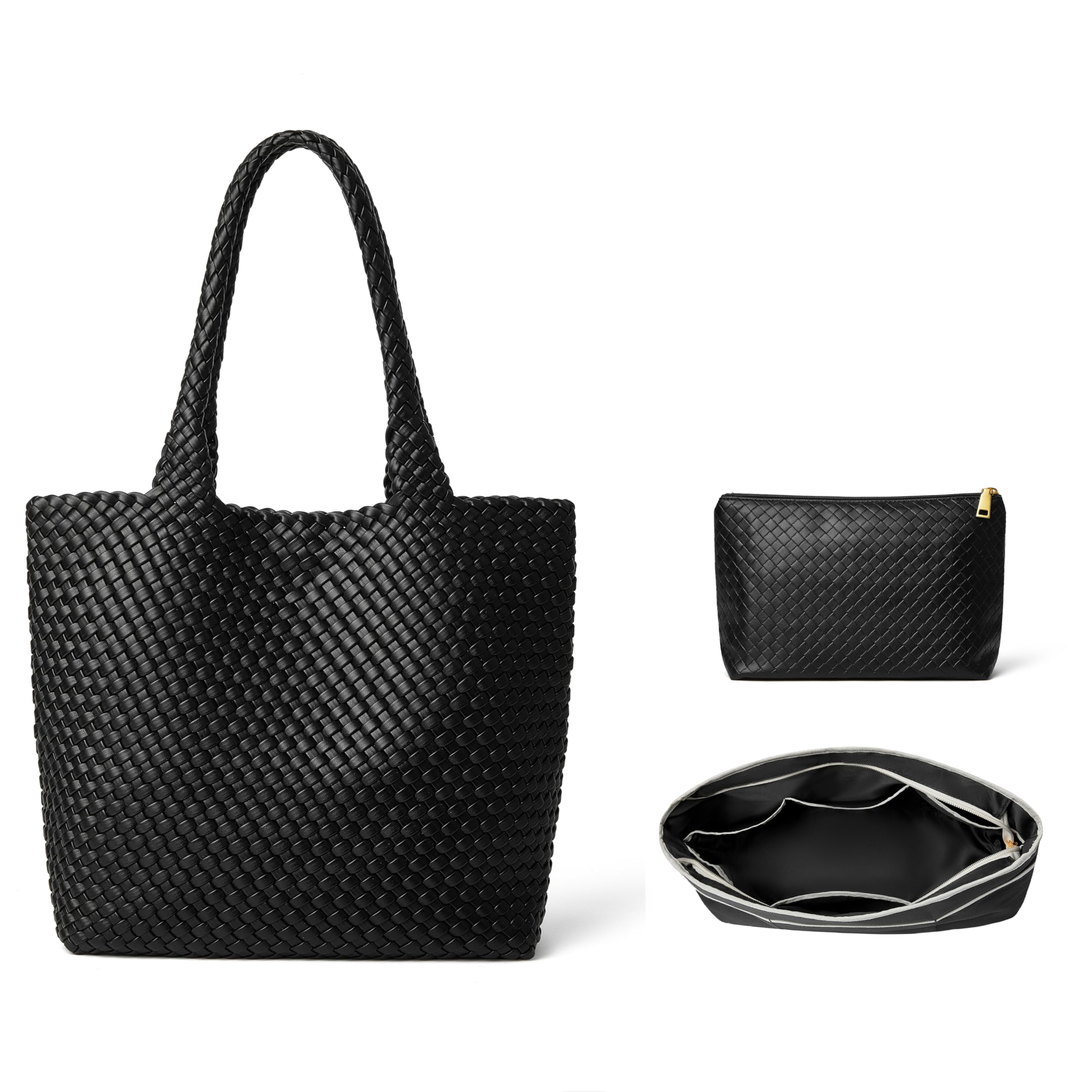 DAILANDO Fashion Woven Tote Bag for Women, Large Capacity Designer Shoulder Weave Hobo Purse