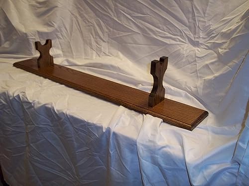 Miniatura 5 de Handmade Estante de exhibición de pistola estilo manto para escopeta de barril simple ~ Acabado en nogal