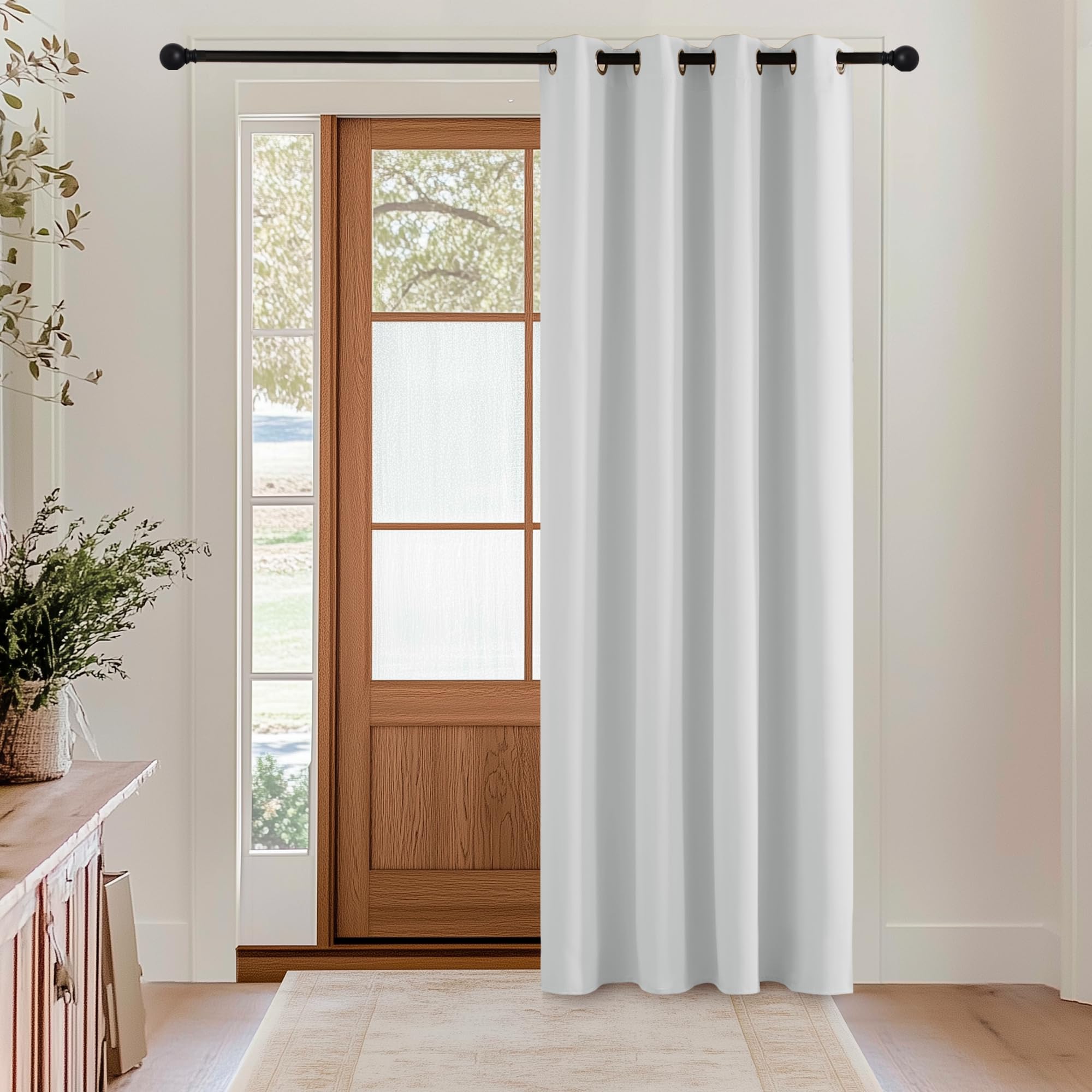 KGORGE Blickdichter Vorhang Modern 1 Stück Türvorhang Hitzeschutz Gardinen Für Balkontür Gardine Wohnzimmer Curtains Living Room Thermovorhang Tür Verdunklungsvorhänge mit Ösen