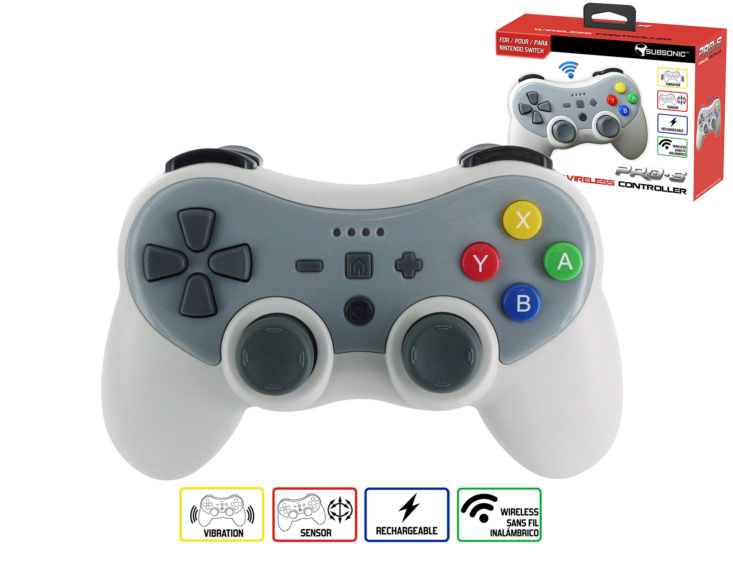 Subsonic Wireless Bluetooth Controller per Console, Grigio - Nintendo Switch