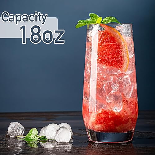 Miniatura 2 de Juego de 6 vasos altos de cristal, 18 onzas, tapas y pajitas de bambú, estilo vintage, resistentes a los arañazos, reutilizables, perfectos para el