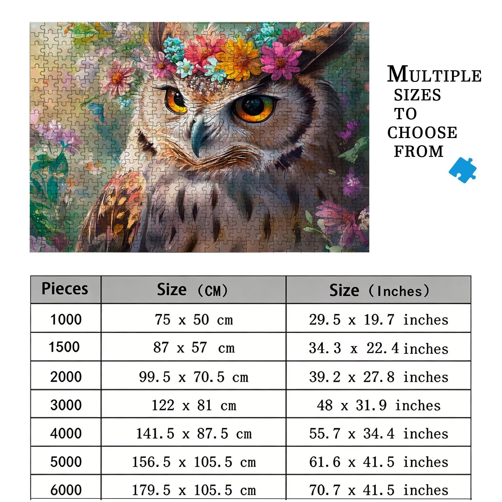 Dream Puzzle 1500 elementów, trudne puzzle, drewniane puzzle dla całej rodziny, zestaw "zrób to sam", dla dorosłych, nadają się jako dekoracja ścienna i prezenty dla kobiet, temat: sowa 8p-612