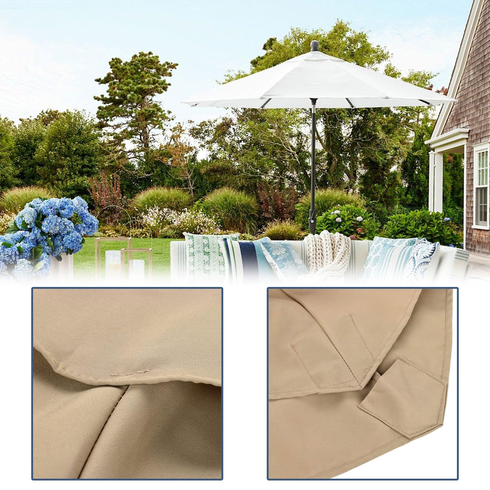 Generico Copertura per Ombrellone In Tessuto Di Ricambio 3m 3.5m 4m 8 Braccia Telo Per Ombrellone per cortile giardino piscina prato Viola 8 costole - 350 cm