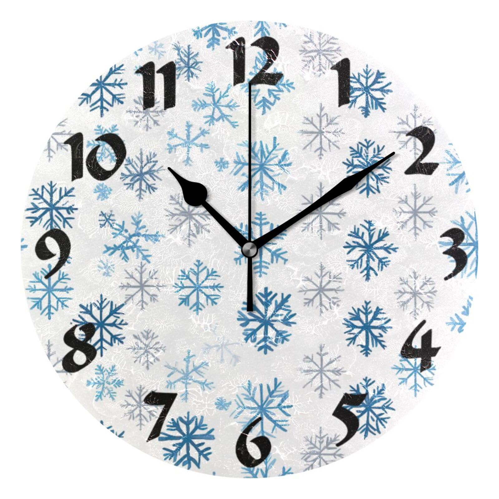 Horloge murale silencieuse 25cm pendule murale de Noël féérique pour école