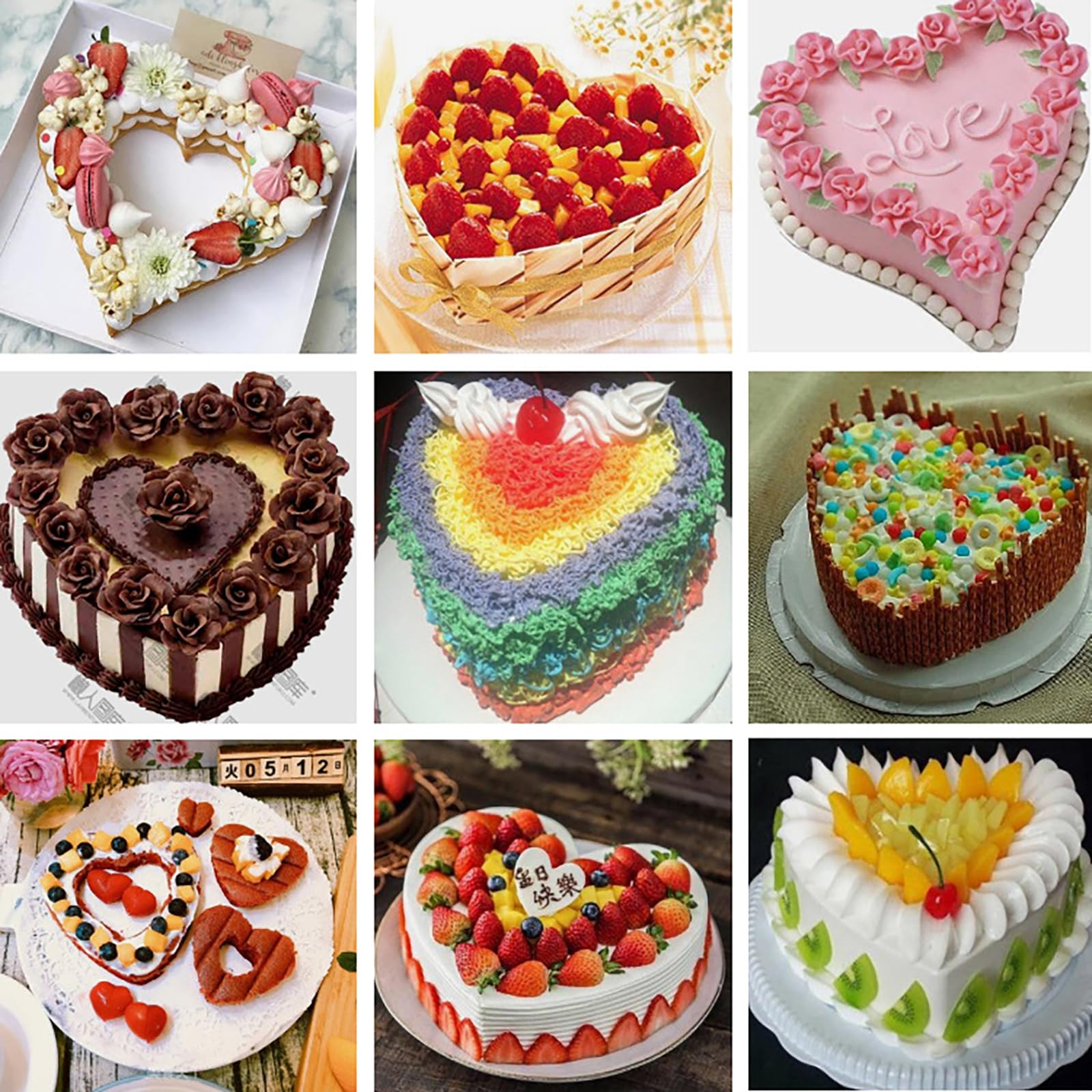 Moule Gâteau Coeur Charnière - Revêtement Antiadhésif Base Souple pour Anniversaires, Mariages - 3 Tailles (20/22/24cm)