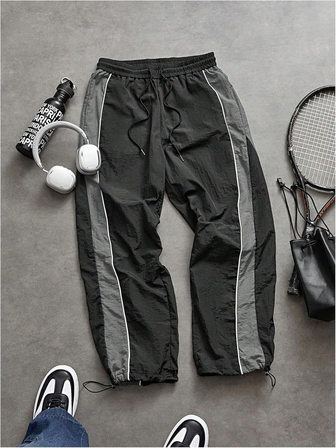 SHENHE Men's Y2k Wide Leg Color Block Baggy Parachute Pants Hip Hop Track Trousers Streetwear - Image 5