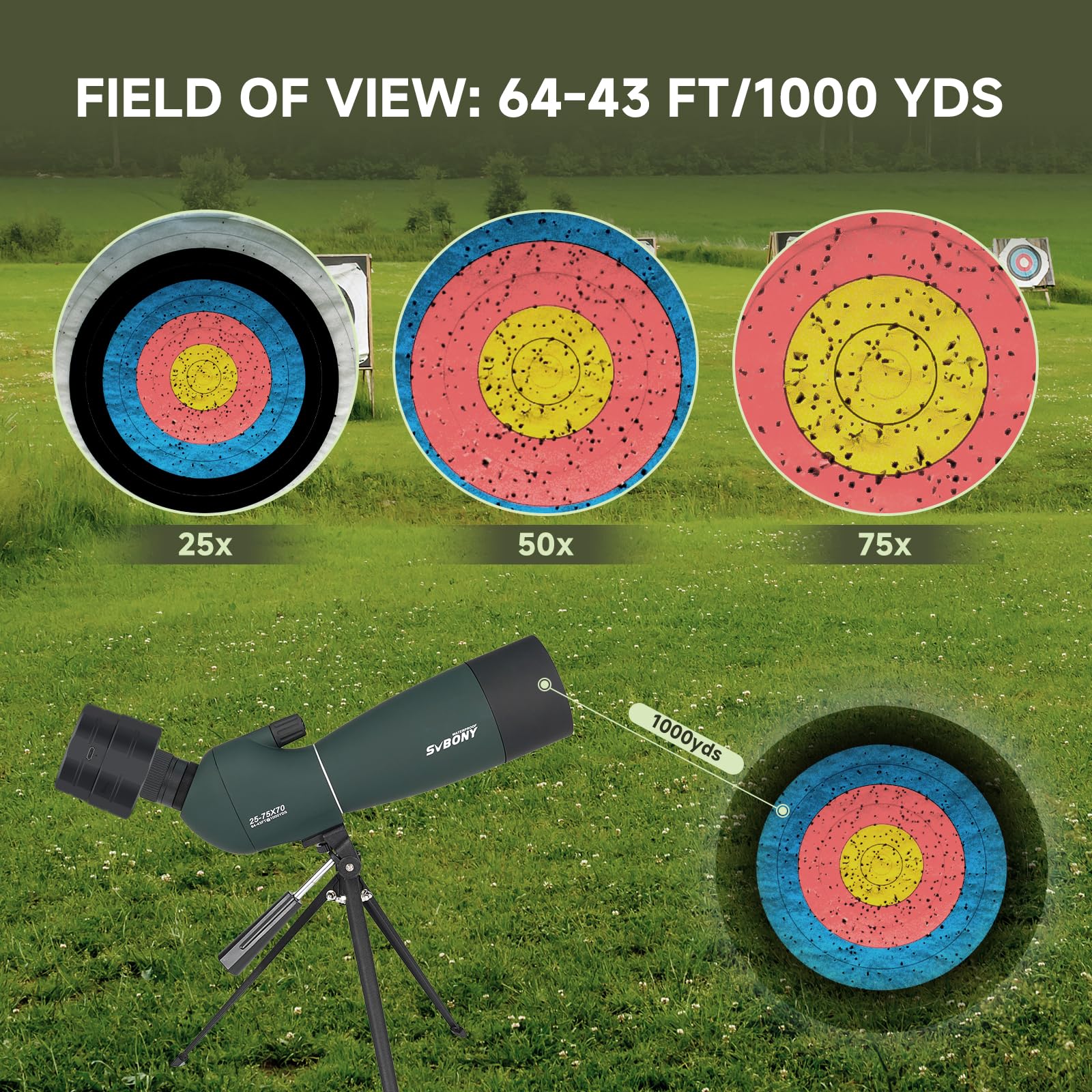 Svbony SV28PLUS 25-75x70 mm Luneta Obserwacyjne, z SC002 WiFi Kamerą, BAK4 A5 Kolorze Czerwonego Wina FMC Powłoka Obiektywu, Adapterem Telefonu Torba Na Statyw, Do Obserwacji Ptaków Fotografii