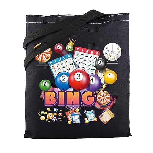 MBMSO Divertida bolsa de mano de bingo para amantes del bingo, bolsa de hombro para jugadores de bingo, regalo de juegos de bingo, bolsa de compras,