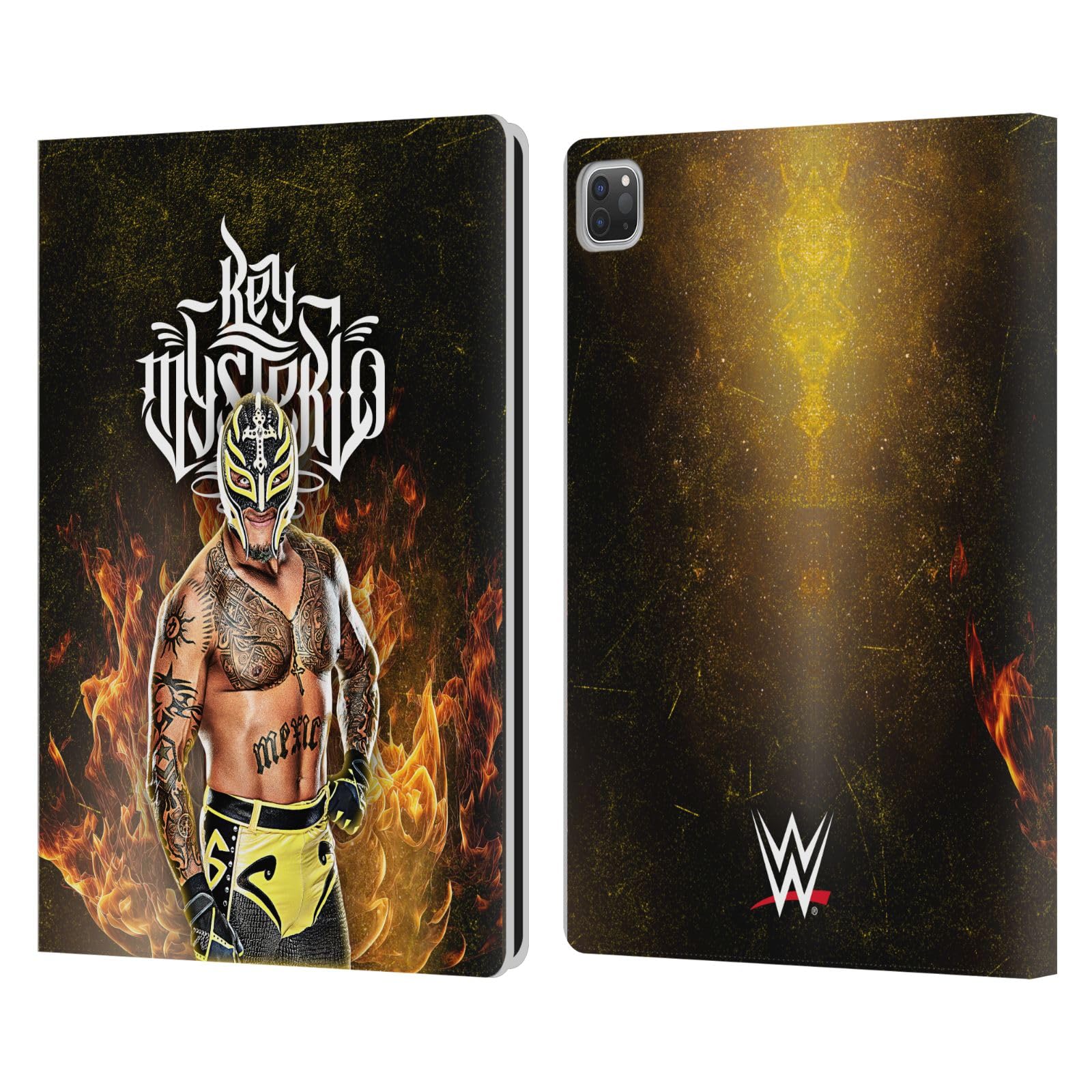 Head Case Designs Officially Licensed WWE Portrait Rey Mysterio Leather Book Wallet Case Cover Compatible with Apple iPad Pro 12.9 2020/2021/2022