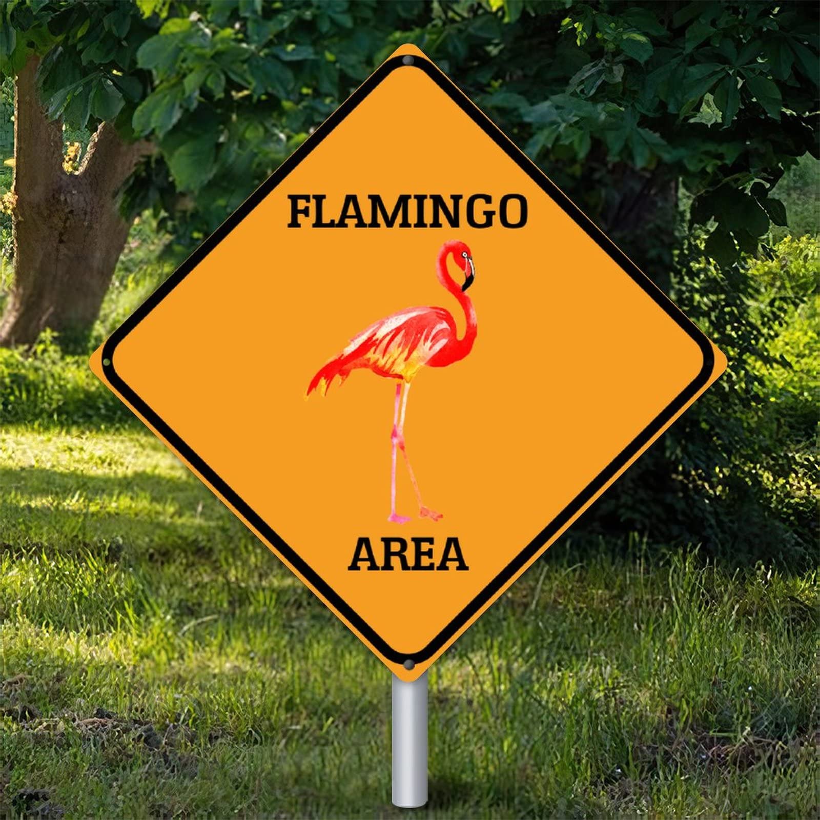 Plaque flamant rose vintage pour décorer votre jardin et porche