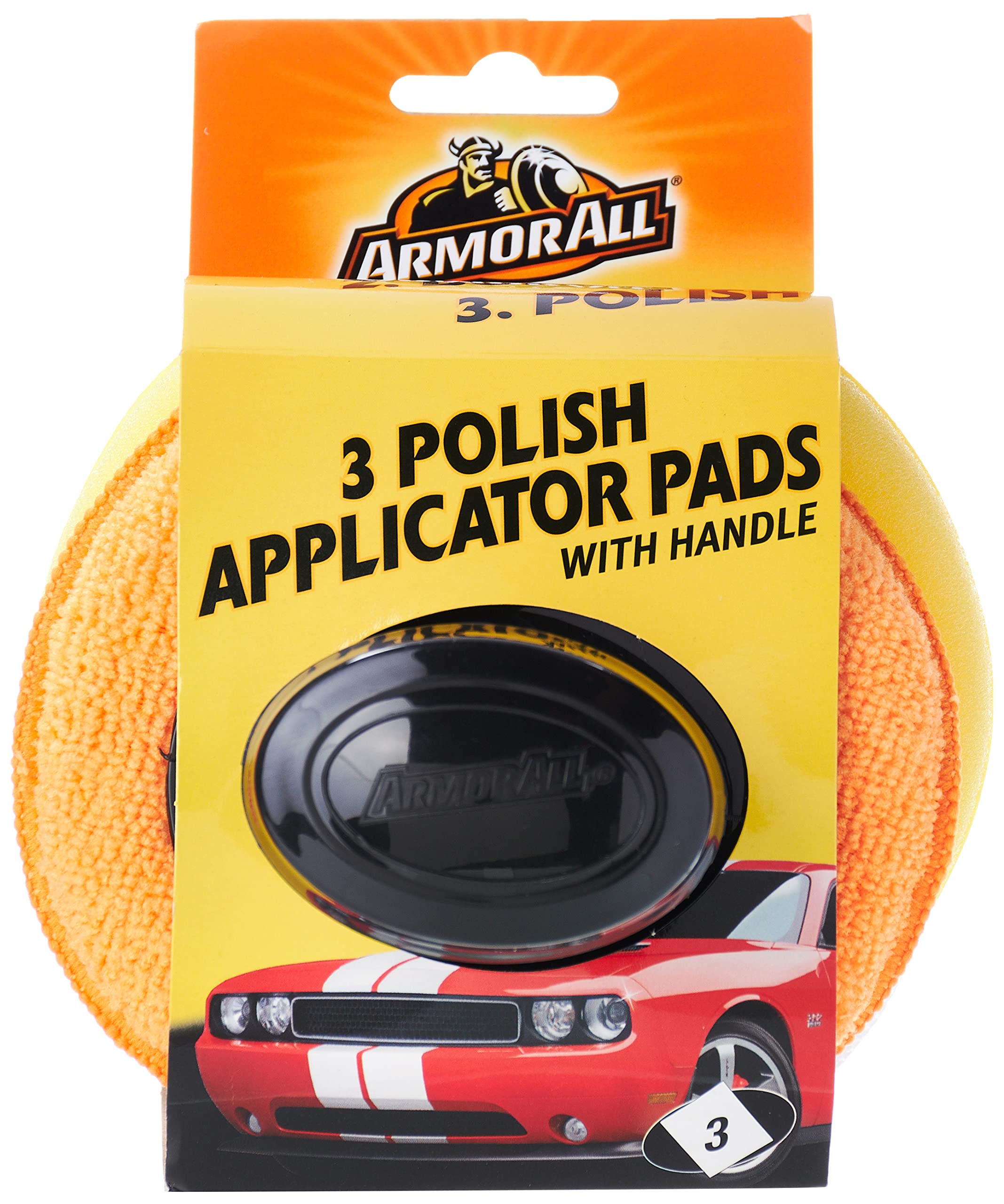 Armor All 3 Polish Applicator Pads with Handle, GAA40015EN, H17 x W19 x D10.8 cm