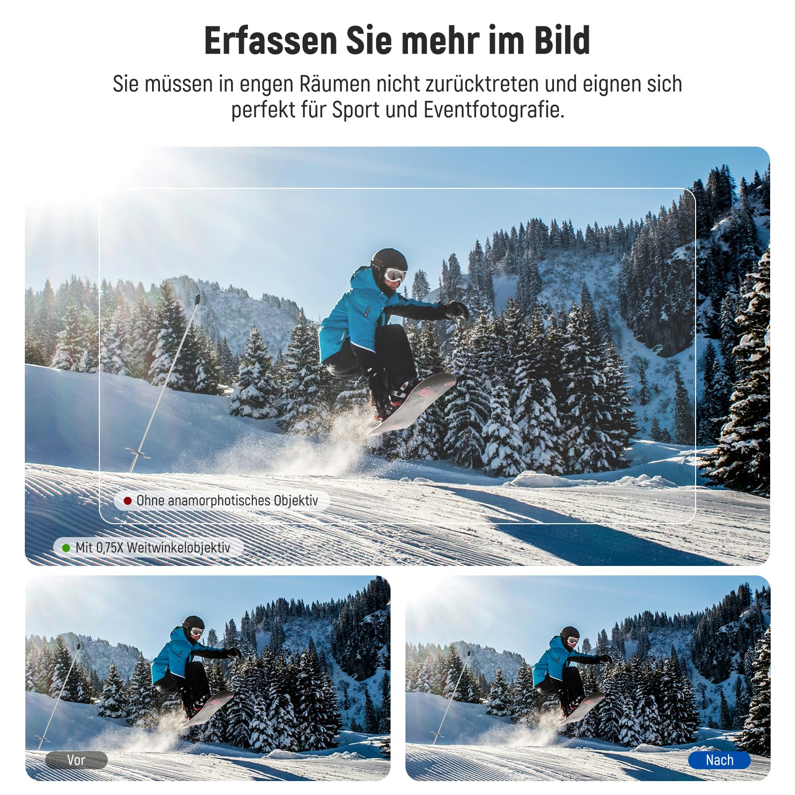 NEEWER 0,75x 108° Weitwinkelobjektiv kompatibel mit DJI Osmo Pocket 3 / Pocket 4 / Xtra Muse, HD Magnet Asphärenobjektiv für Actionkameras, LS-45