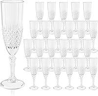 Vista 1 de Copas de champán de plástico, copas de champán a granel, copas de vino acrílicas reutilizables irrompibles para bodas, despedidas de soltero