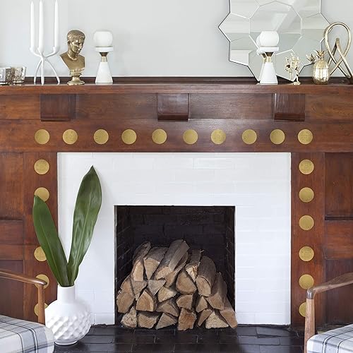 Miniatura 2 de Paper Riot Co. Juego de calcomanías de pared de vinilo con lunares dorados mate metálico de 2.5 pulgadas, 144 unidades