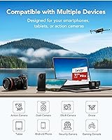 Vista 32 de Lexar E-Series - Tarjeta micro SD de 64 GB, tarjeta de memoria flash microSDXC UHS-I con adaptador, 100 MB/s, C10, U3, A1, V30, Full HD, 4K UHD