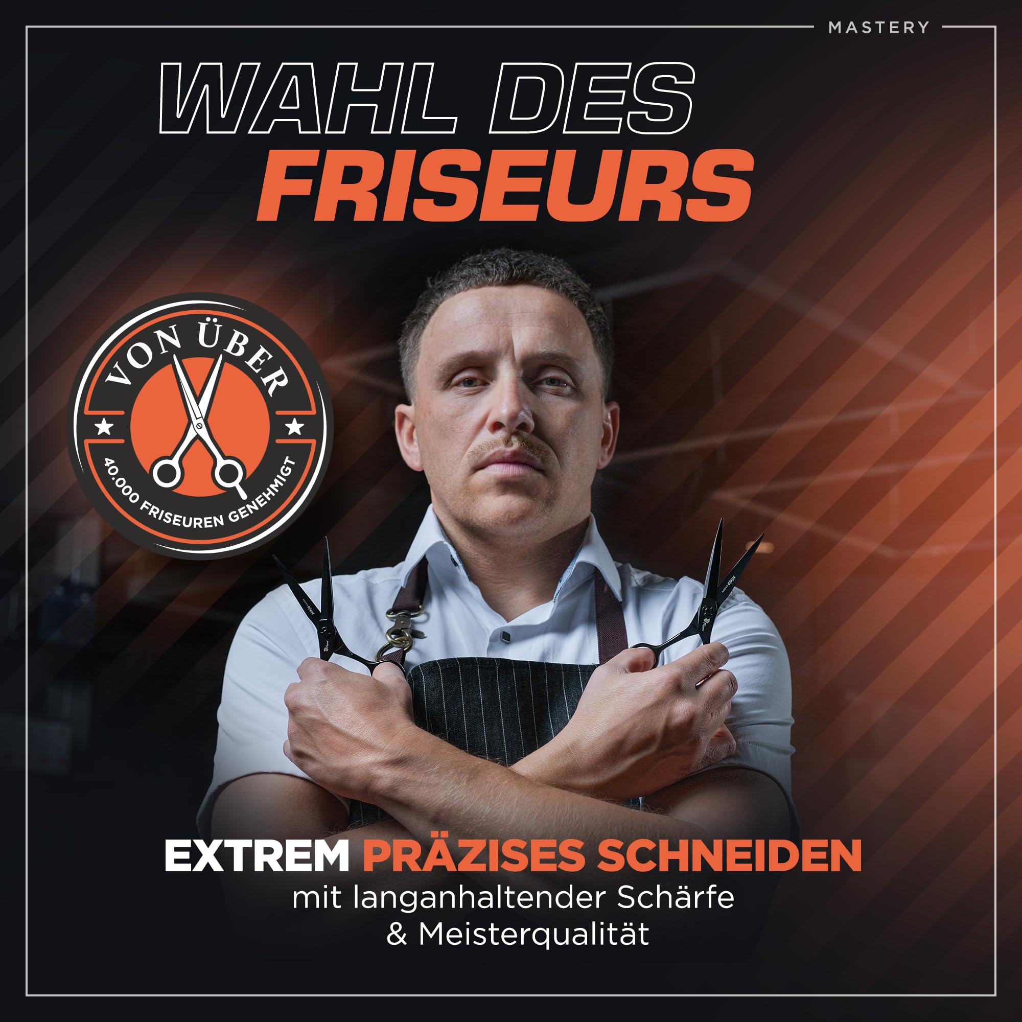 Fagaci Haarschneideschere 6" für Linkshänder 440C Stahl für Überlegene Präzision, Haarschere mit Extrem Scharfe Klingen, Friseurschere Profi, Schere Haare Schneiden Langlebige Schärfe, Frisörenschere | Hergestellt aus hochwertigem 440C-Stahl, konvexe Schä