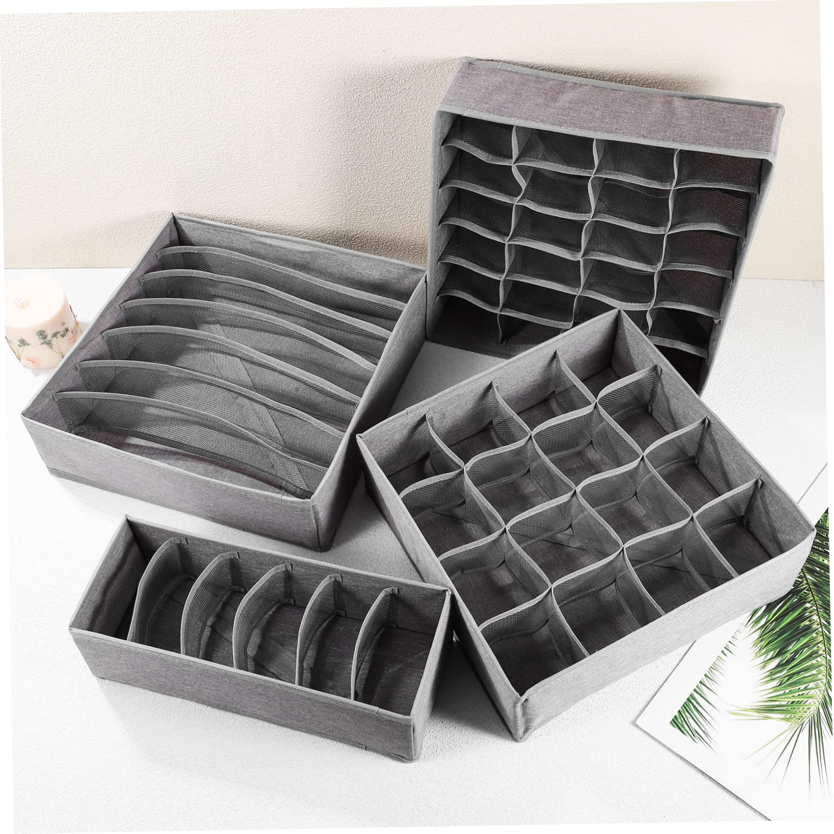 PRETYZOOM Cationic Cloth Faltbare Schubladenbox 4 Stück, Einschulung Feier