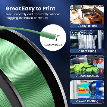 SUNLU PLA+2.0 3D Printer Filament White+White 2KG and SUNLU 3D Printer Silk Filament Silk Bronze 1KG