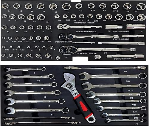 Miniatura 5 de Campfun Juego de herramientas de 439 piezas, juego de herramientas mecánicas para el hogar, juego de caja de herramientas con llave de vaso de 4