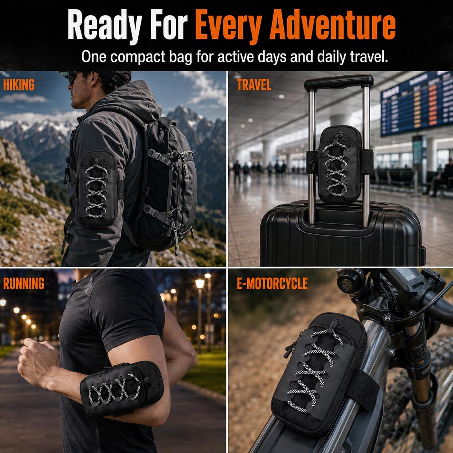 Electric Dirt Bike Bag, Universal Front Battery Frame Bag for Phone Key