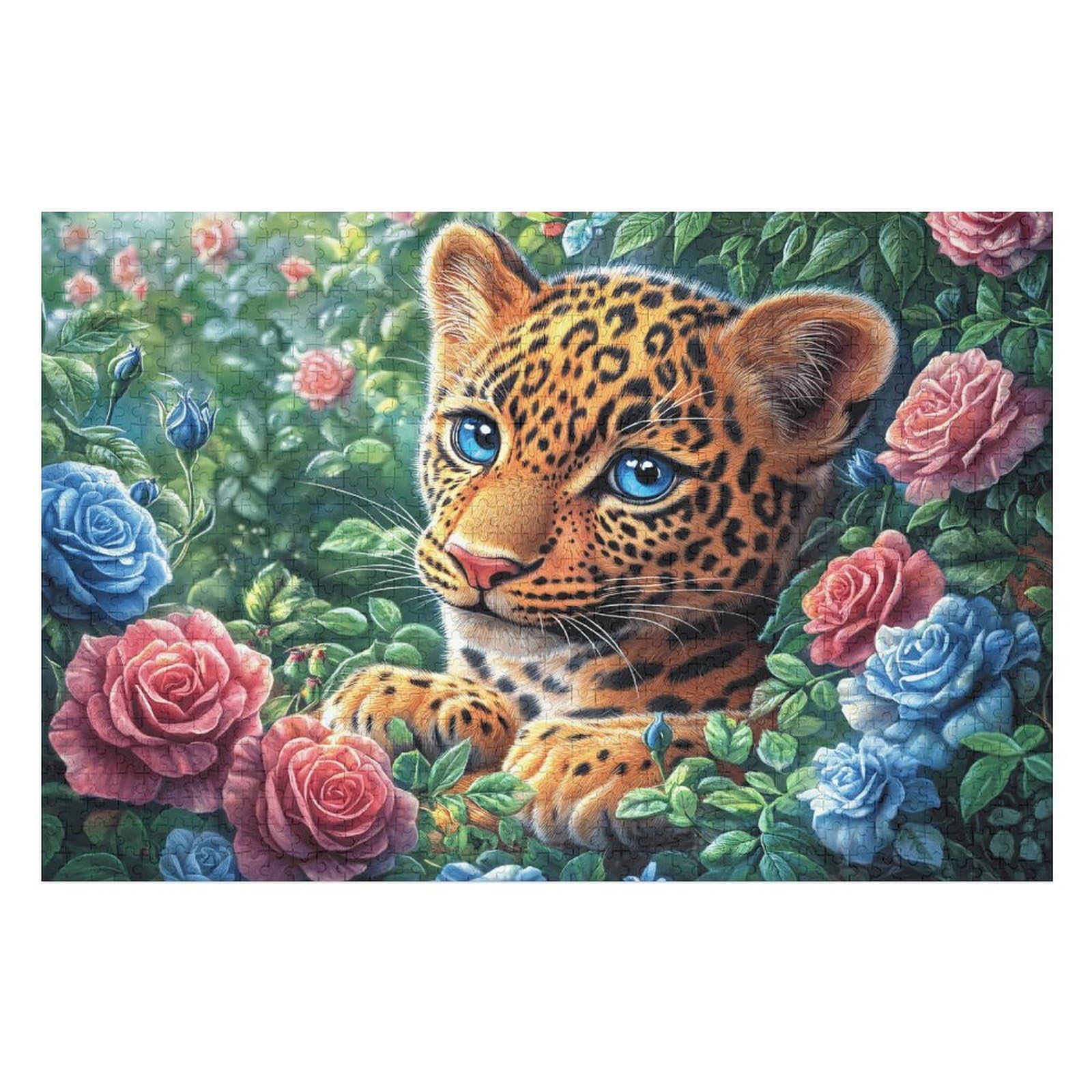 Flame Starry Sky Leopard 1000 Piece Jigsaw Puzzle for Adults Meditation Aid Mindful Practice Detailed Design for Yoga Enthusiasts 1000 PCS