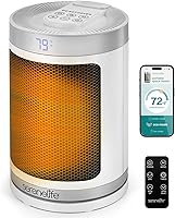 Vista 1 de SereneLife Smart Space Heater – 1500W Indoor Electric Heater with Thermostat, Remote Control, 12-Hour Timer, Wi-Fi Enabled PTC Ceramic Heating for