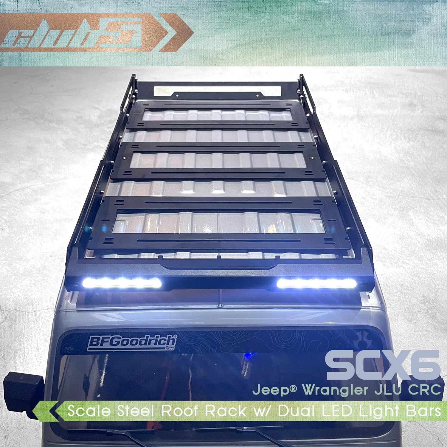 Club 5 Racing Metal Roof Rack ( V2 ) for SCX6 Jeep JLU Wrangler (C-AXA-193)