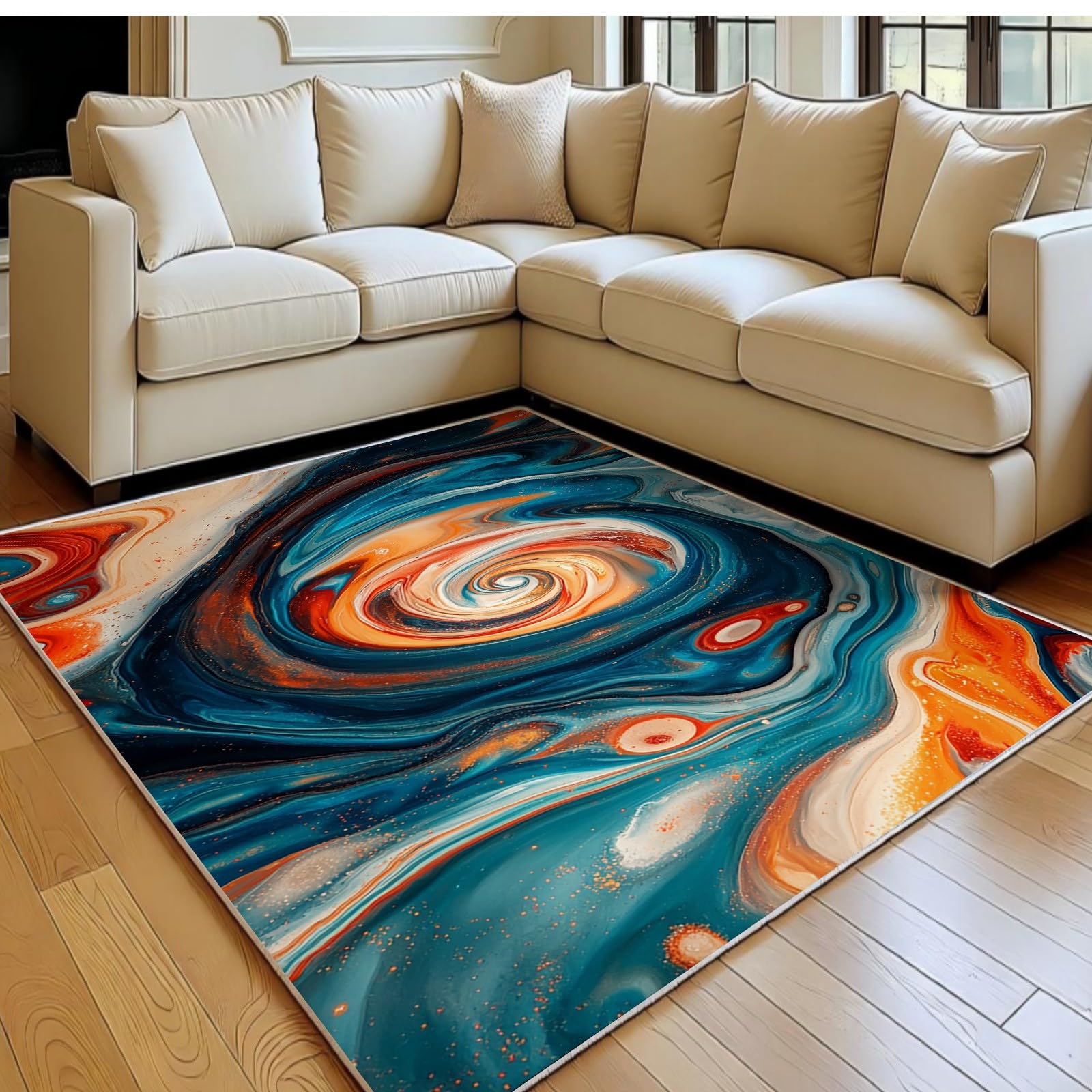 Grand tapis de salon 180 x 270 cm antidérapant et idéal pour le sol de la cuisine