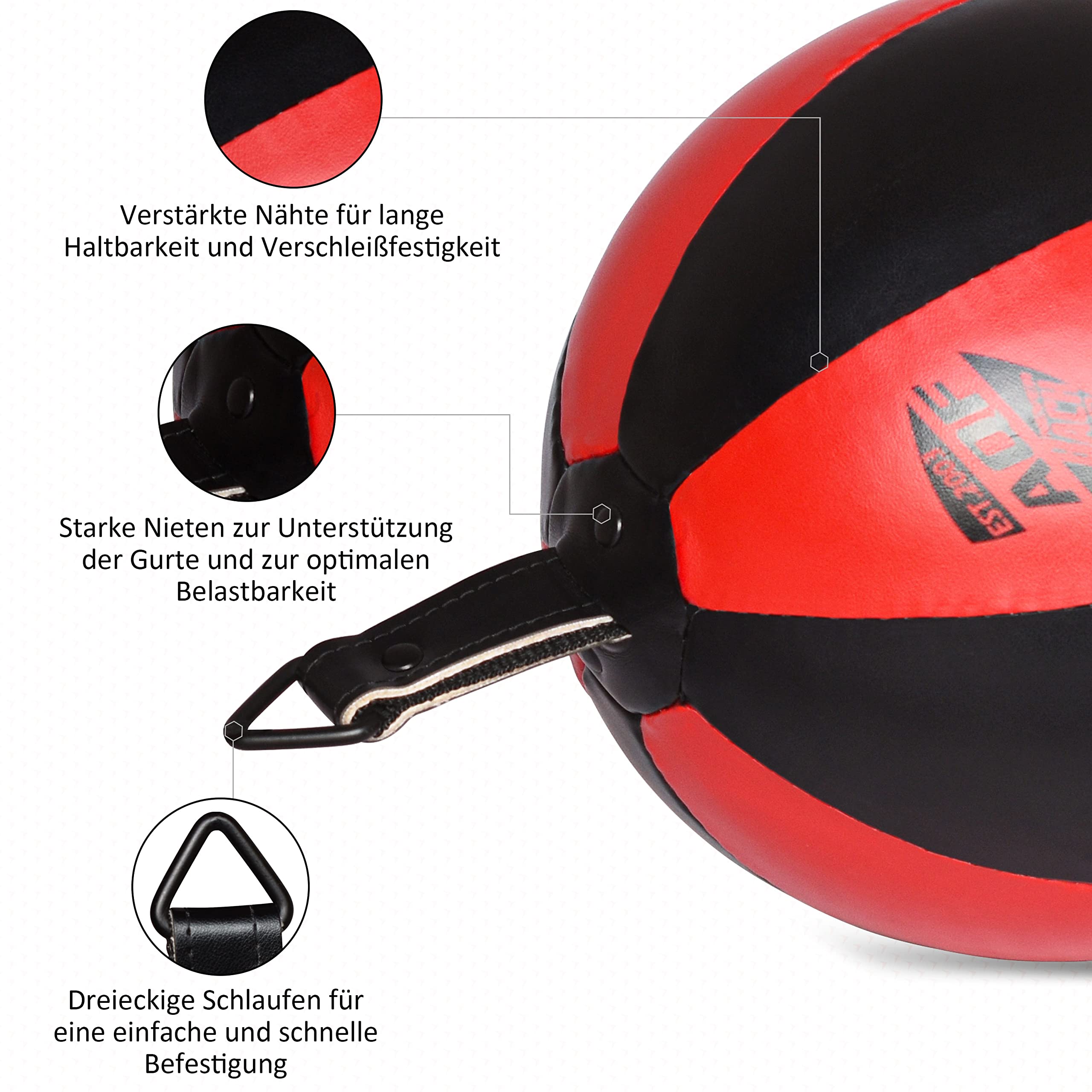 AQF Boxen Doppelendball Rex Leder Boxbirne Set MMA Punchingball Erwachsene Training Speedball Set