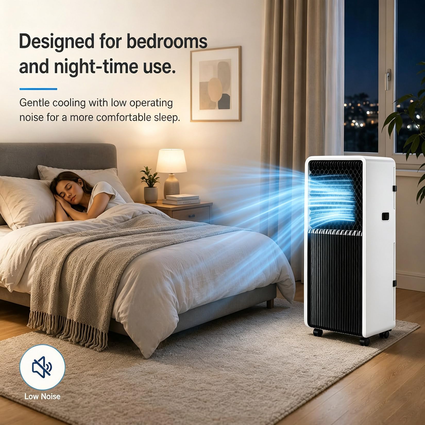 Climatizzatore portatile da 18000 BTU, con ruote, telecomando, 3 in 1, per soggiorno, ufficio, casa, palestra, garage, raffreddamento rapido per stanze fino a 100 m, solo raffreddamento, 12000