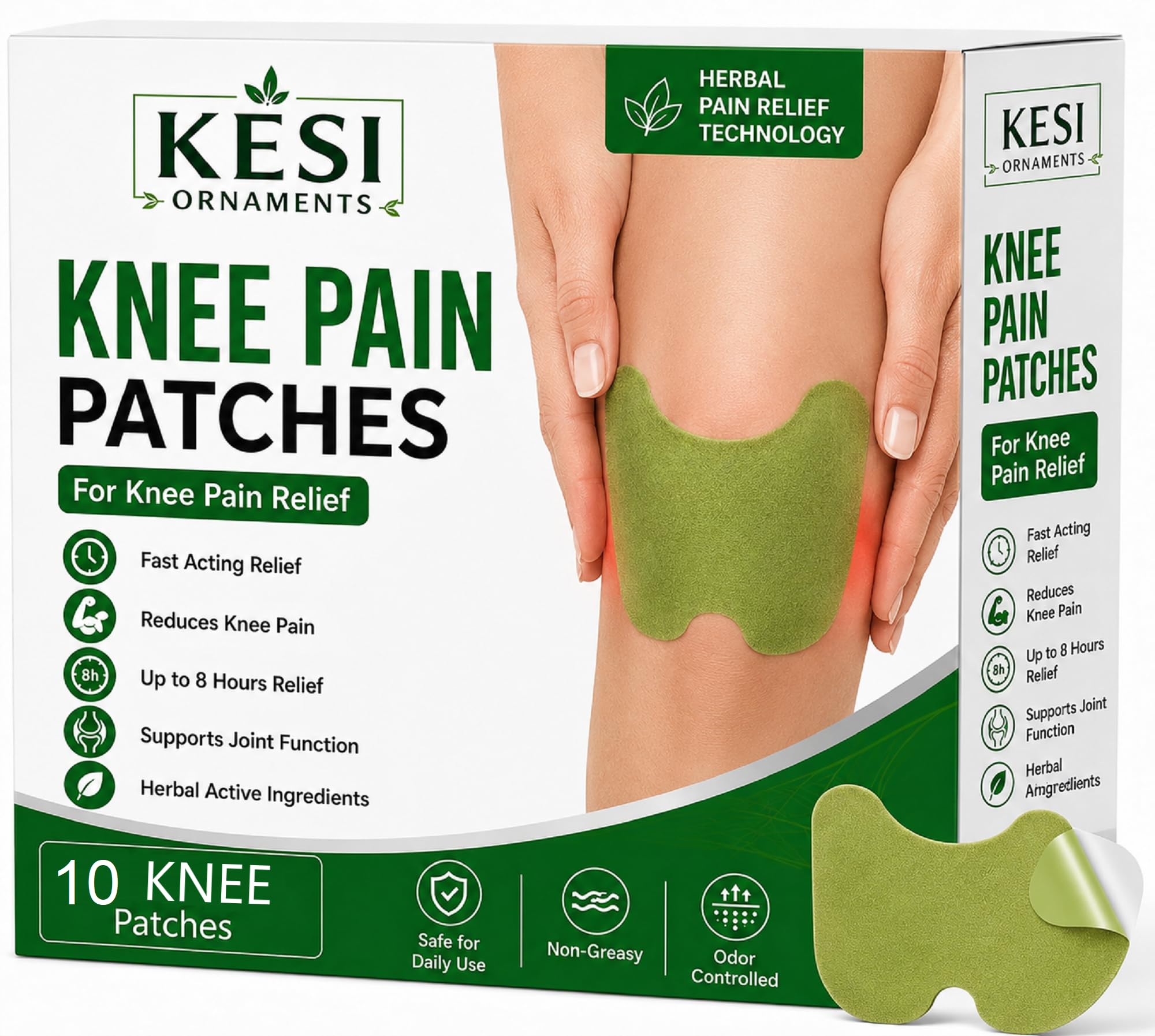 KESI ORNAMENTS 10PCS Herbal Knee Relief Patches – Natural Pain Relief Products Joint Support for Knee Discomfort & Flexibility – Herbal Extracts for Soothing Relief – Easy-to-Apply Patches-image-49