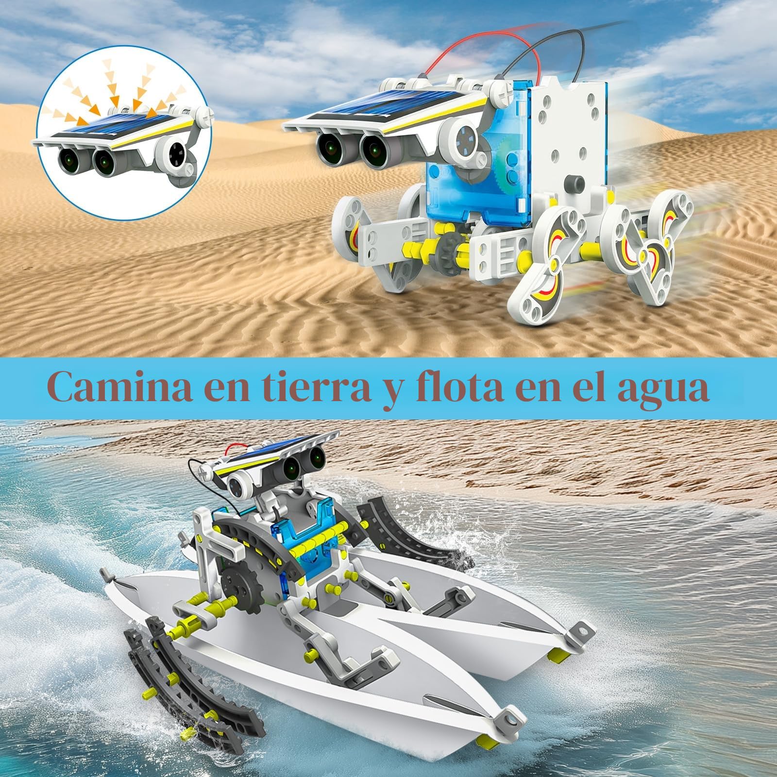 Buoeuik Robot Solar, Stem 13 en 1 Kit Robotica Manualidades Robot Juguetes Niños 6 7 8 9 10 11 12+ Años Ciencia Experimento Construcciones Juegos Educativos Regalo Cumpleaños Navidad para Niño Niña