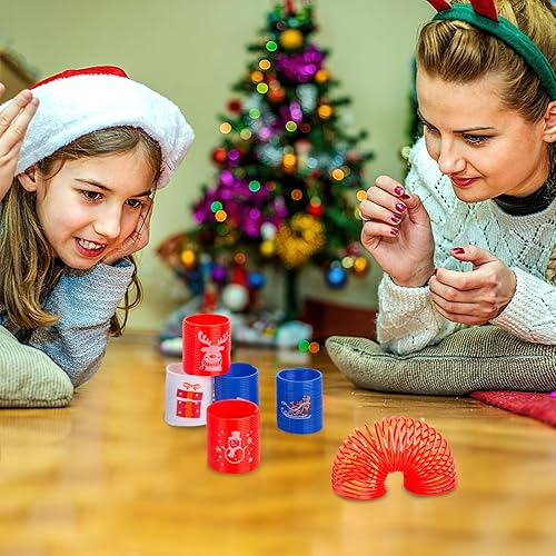 Miniatura 8 de JOHOUSE 40 resortes de Navidad a granel, juguete de primavera de plástico, regalo de Navidad para niños, relleno de calcetines de Navidad, regalos