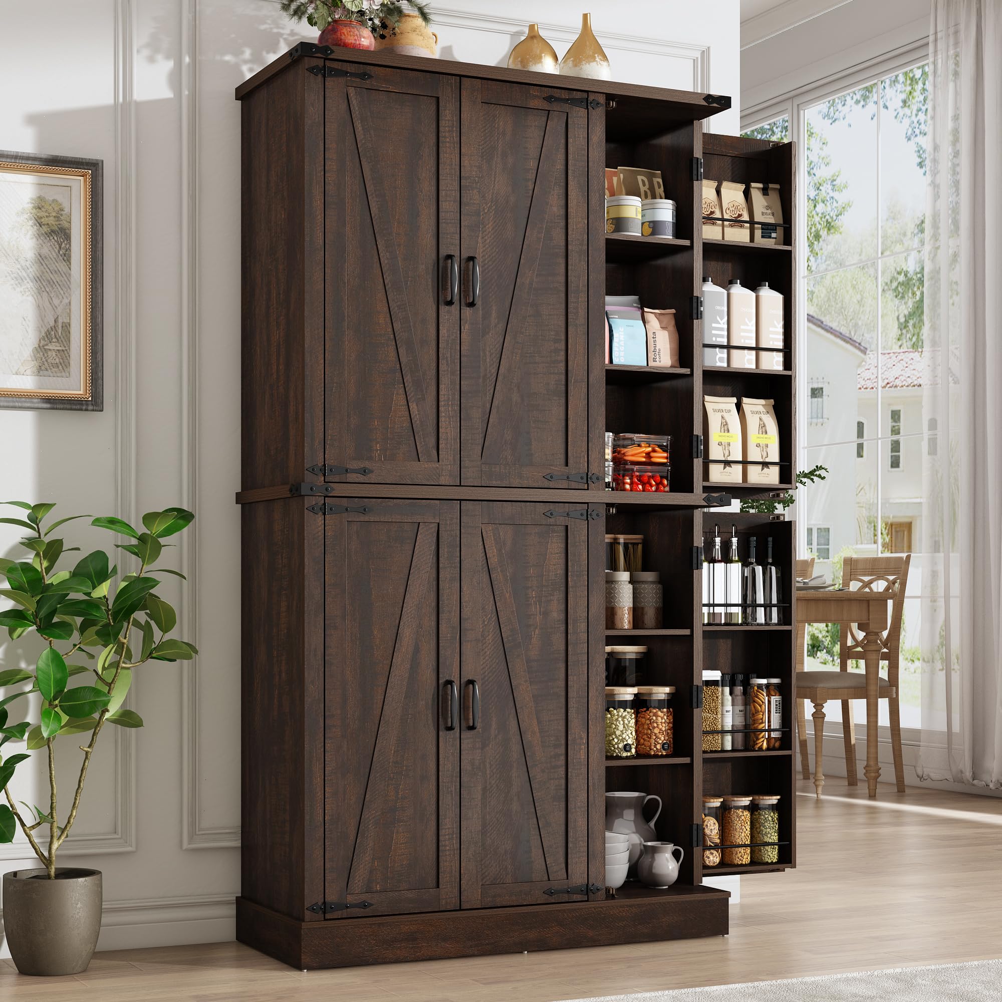 chartustriable Farmhouse Pantry Cabinet