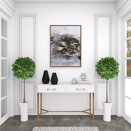 Miniatura 8 de Deco 79 Jarrones geométricos modernos de metal negro mate, juego de 2, 12 y 10 pulgadas