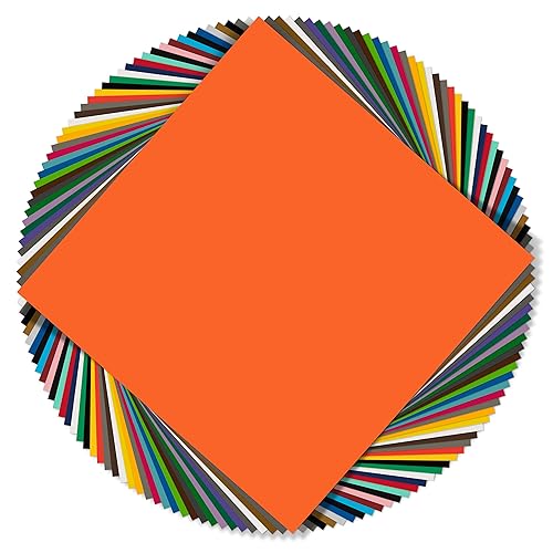 EZ Craft USA Hojas de vinilo mate con respaldo adhesivo permanente de 12 x 12 pulgadas, 40 hojas que funcionan con Cricut y otros cortadores