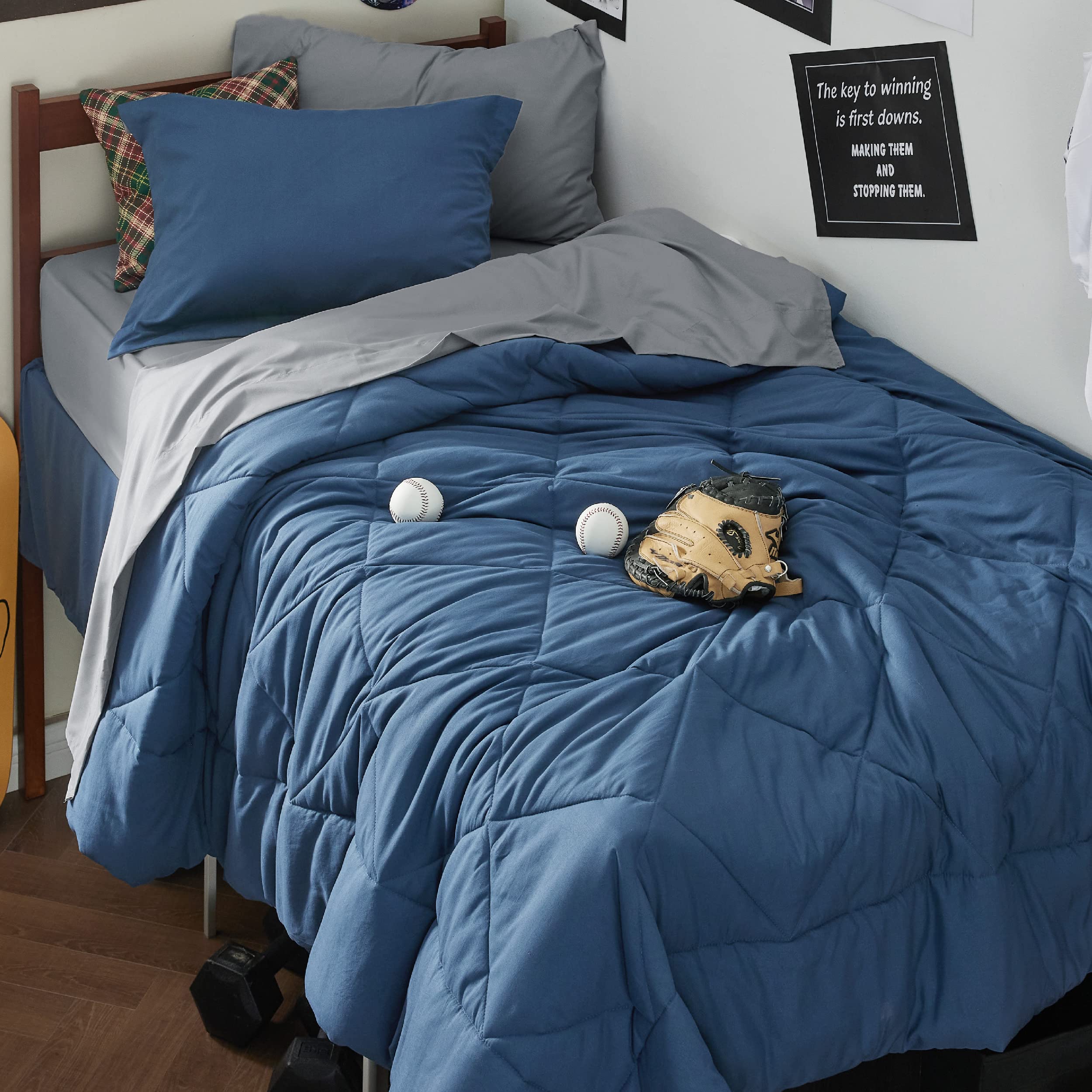 Bedsure Twin/Twin XL Comforter Set Grey College Dorm Bedding Set