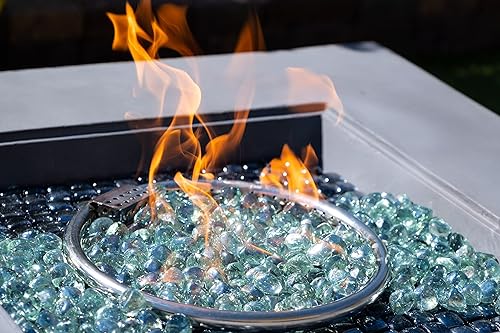 Miniatura 4 de AKOYA Outdoor Essentials Diamantes de vidrio de fuego de 10 libras, cuentas de cristal templado reflectantes de 1 pulgada para hoguera (10 libras -