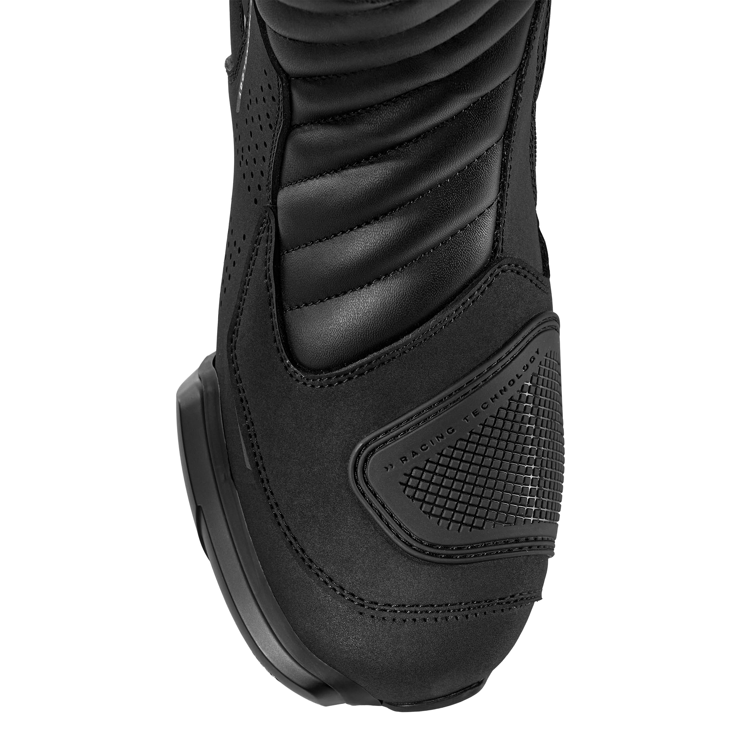 SHIMA RX-3 Motorrad Schuhe Herren Leder Belüftet Motorradstiefel Protektoren Sport Stiefel Sommer Rutschfeste Sohle Knöchelstütze Seitlicher Bikerboots (Männer, Schwarz/Weiß, 45)