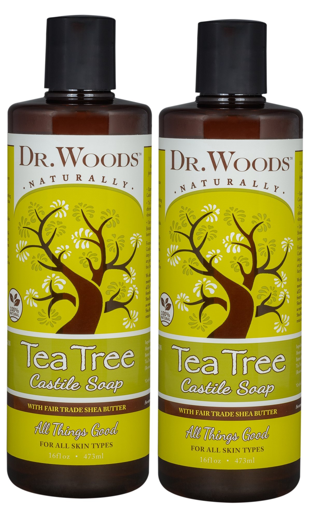 Dr. Woods Tea Tree Liquid Castile Soap - Castile Soap with Pure Tea Tree Oil, Body Wash for Men and Women, Organic Shea Butter, Natural Cleaner for